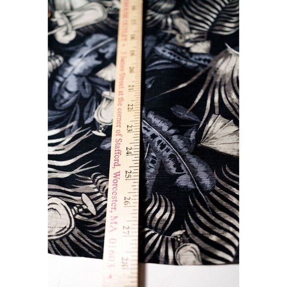 Havana Jacks Cafe Hawaiian Shirt 100% Silk Dark Floral Button Up Mens M drinks - Picture 5 of 5